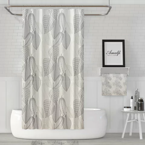 CORTINA DE POLIESTER ESTAMPADA CON GANCHOS MAPLE