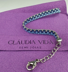Pulseira Miyuki Jeans - Claudia Vida Semi Jóias