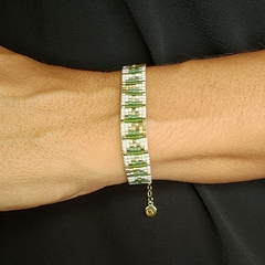 Pulseira Miyuki Golden Point - Claudia Vida Semi Jóias