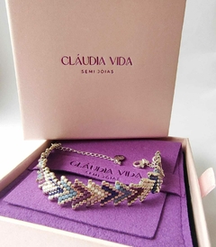 Pulseira Miyuki Escama 3 - Claudia Vida Semi Jóias