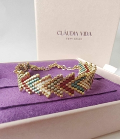 Pulseira Miyuki Escama - Claudia Vida Semi Jóias