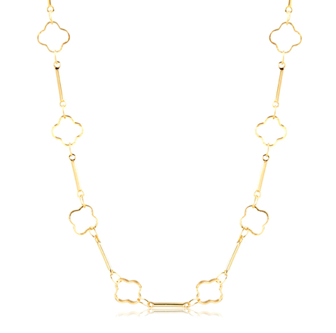 Colar Choker Palitos Trevos Vazados