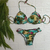 conjunto Biquíni+ Calcinha+ Cortininha Estampado Praia Verão - InfiniteTechStore