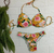 conjunto Biquíni+ Calcinha+ Cortininha Estampado Praia Verão na internet