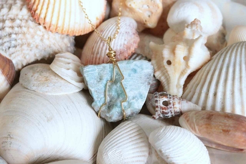 Colar Fluir com a Larimar