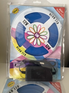 Tira luz neón 5mts color azul con enchufe - comprar online