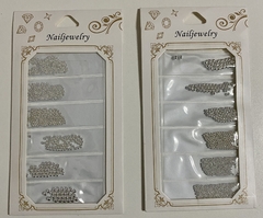 Deco caviar uñas varios tamaños plateado