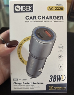 Cargador para auto ficha usb y tipo c