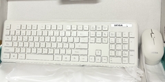 Combo teclado y mouse inalámbrico blanco