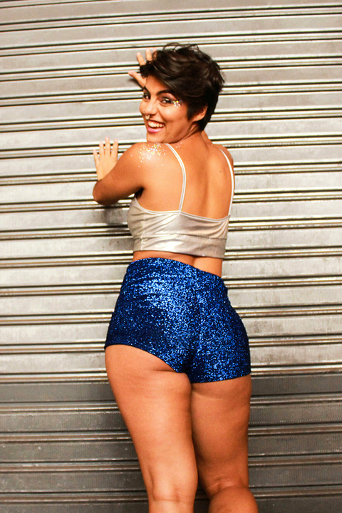 hotshort lurex azul royal