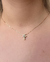 Colar Cruz com Pedrinhas Coloridas - Banhado a ouro 18k - comprar online