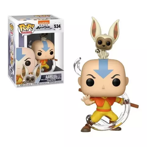 Funko Pop Avatar Aang Momo 534 Novo Original