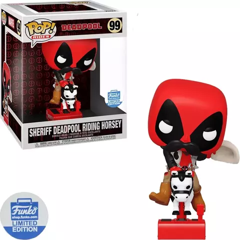 Funko Pop Rides Marvel Deadpool Exclusive - Sheriff Deadpool Riding Horsey 99 Novo Original - comprar online