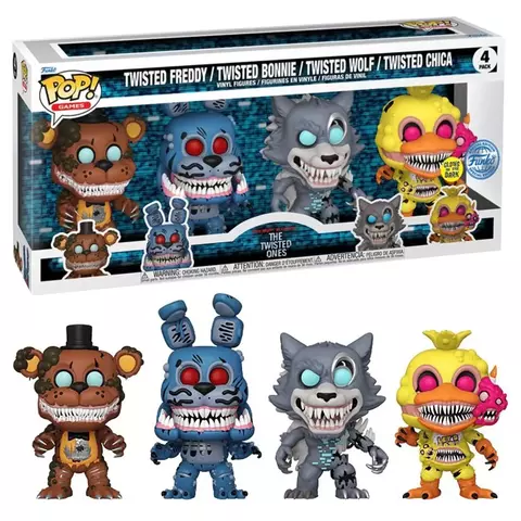 FUNKO POP FIVE NIGHTS AT FREDDY EXCLUSIVE - THE TWISTED ONES 4-PACK (82507) NOVO ORIGINAL