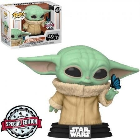 Funko Pop Star Wars Mandalorian Baby Yoda Butterfly Special Edition 468 NOVO ORIGINAL