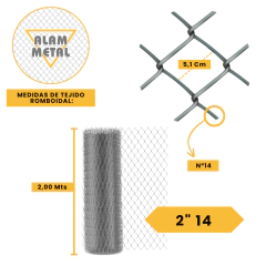Rollo de Tejido Romboidal 2" 14