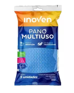 Pano Multiuso Azul 30x50cm C/ 5 unidades Inoven