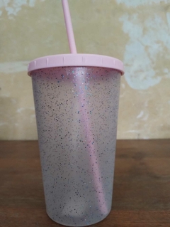 vasos de gliter de colores - Flower designs