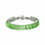 Pulseira com pedras verde turmalna banhada em ródio