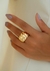 Anel Cinco faixas onduladas banhada em ouro 18k