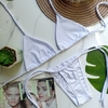 Biquíni Cortininha com calcinha fio de amarrar Branco