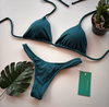 Conjunto de biquíni Cortininha com Bojo Azul Petróleo - comprar online