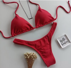 Conjunto de biquíni Cortininha com Bojo Vermelho - comprar online