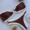 Conjunto tomara que caia Saint Tropez Marrom com Off de argola - comprar online