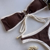 Conjunto tomara que caia Saint Tropez Marrom com Off - comprar online