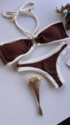Conjunto tomara que caia Saint Tropez Marrom com Off - South Lake Beachwear