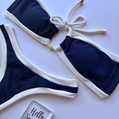 Conjunto tomora que caia Saint Tropez Marinho com tiras off - South Lake Beachwear