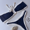 Conjunto tomora que caia Saint Tropez Marinho com tiras off - comprar online