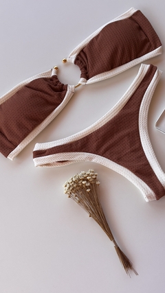 Conjunto tomara que caia Saint Tropez Marrom cocoa com Off de Argola na internet