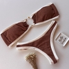 Conjunto tomara que caia Saint Tropez Marrom cocoa com Off de Argola - comprar online