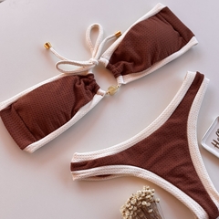 Conjunto tomara que caia Saint Tropez Marrom cocoa com Off - loja online