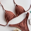 Conjunto de biquíni Cortininha com Bojo Marrom Canela - comprar online