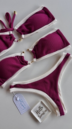 Conjunto tomara que caia Saint Tropez vinho com Off de argola na internet