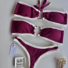Conjunto tomara que caia Saint Tropez vinho com Off na internet