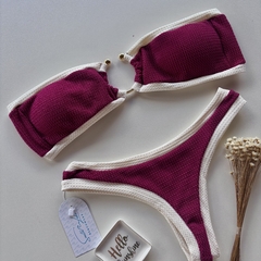 Conjunto tomara que caia Saint Tropez vinho com Off de argola - comprar online