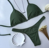 Conjunto de biquíni Cortininha com Bojo Verde Militar - comprar online