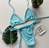 Biquíni Cortininha com calcinha fio de amarrar Azul Bebê - comprar online