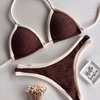 Conjunto de biquíni Cortininha com Bojo CHOCOLATE com Off Carmel - comprar online