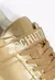 Tênis Logo Velcro Couro Dourado