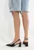 Scarpin Slingback Rhonda Mid Verniz Preto - Le Passione