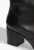 Bota Raffaela Cap Toe Couro Preta