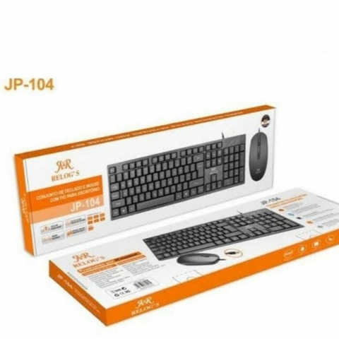 kit Teclado e Mouse Com Fio Para Escritório JP-104