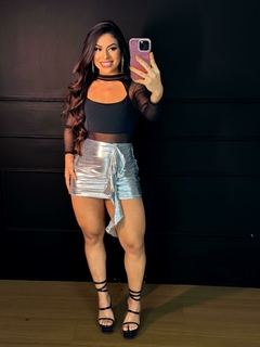 BODY MANGA LONGA SUPLEX COM TULE - Menina VIP