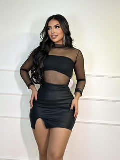 BLUSA POÁ MANGA LONGA TULE na internet