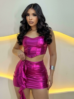 CORSET METALIZADO COM BOJO - loja online