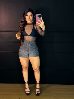 SHORT PREGAS LUREX - loja online